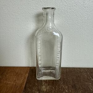 Antique ILLINOIS Owens Illinois Clear Glass Apothecary Medicine Pharmacy‎ Bottle